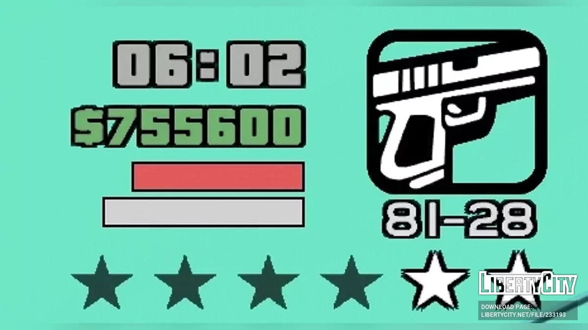 Интерфейс в стиле Бета Версии GTA SA / GTA San Andreas (iOS, Android)