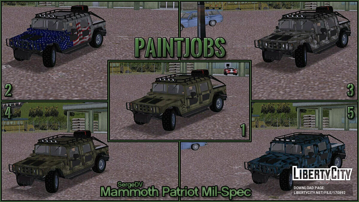 GTA 5 Mammoth Patriot военный / GTA 3
