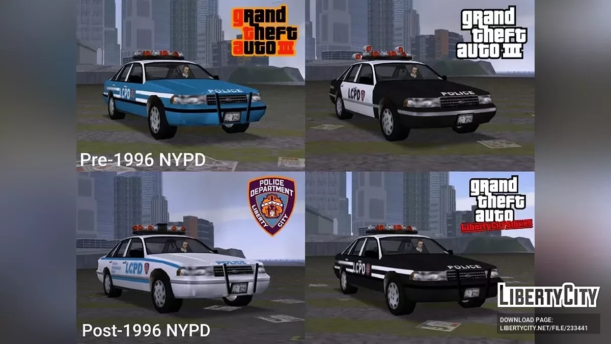 Эхо Крузер 1997 (Пак, III Такси, Полицейская Ремейк) / GTA 3