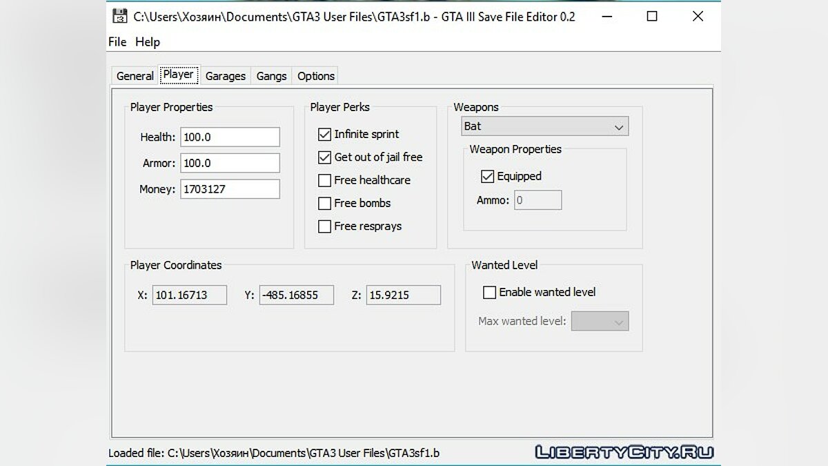 Скачать GTA 3 Save Editor 0.2 для GTA 3