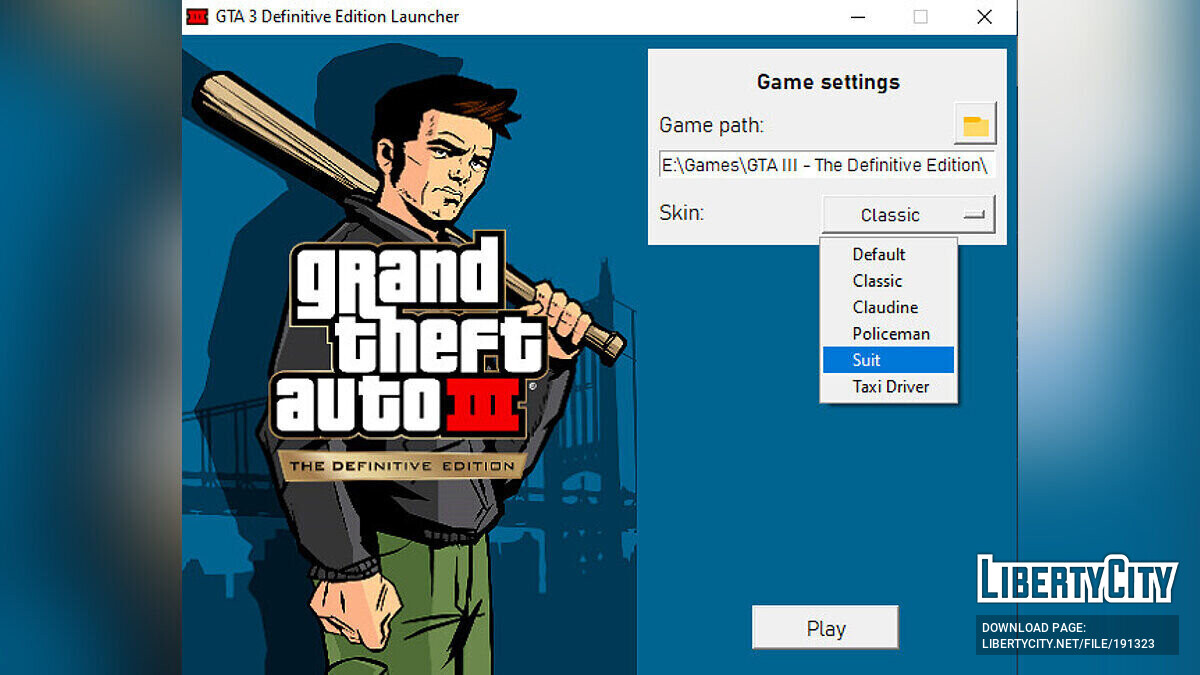 Скачать GTA 3 Definitive Edition Launcher для GTA 3: The Definitive Edition