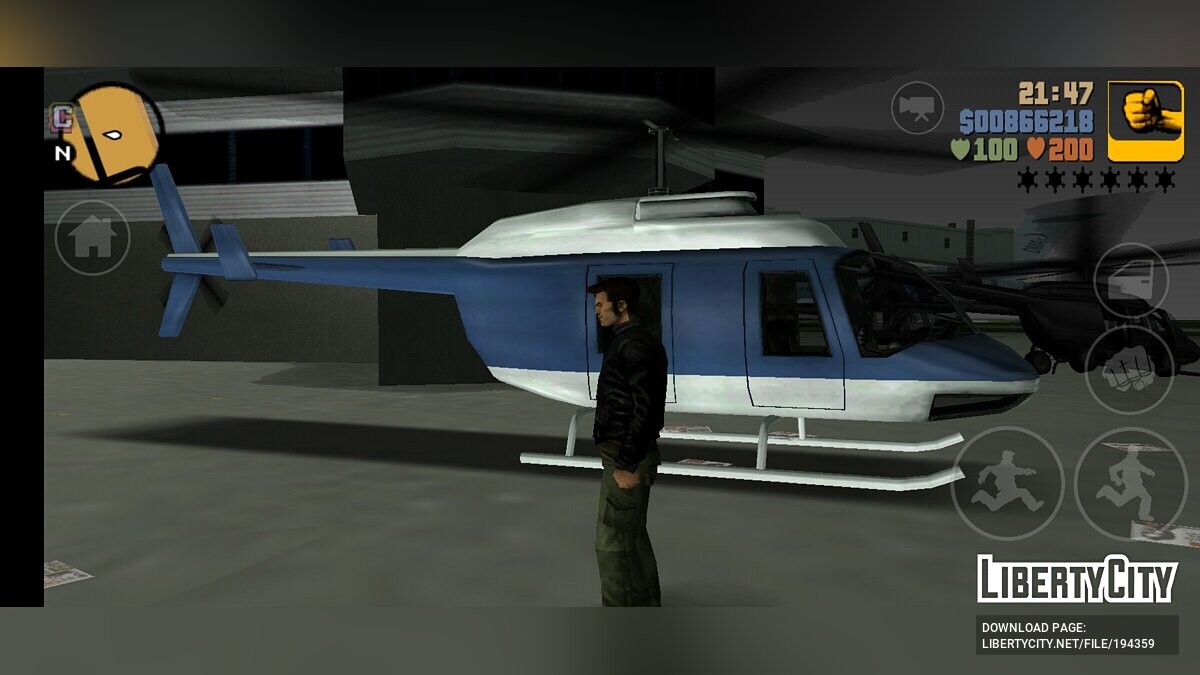 Скачать Aircraft Mod - Полёт на вертолёте для GTA 3 (iOS, Android)