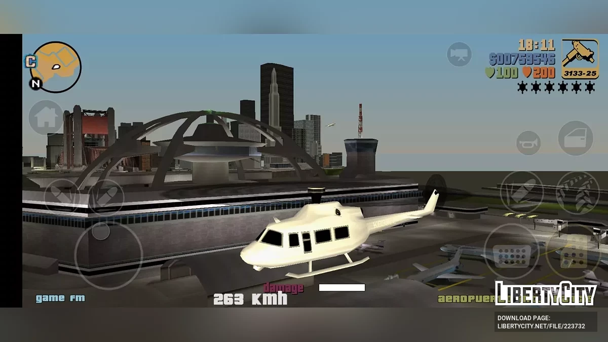 Возможность использовать летательные средства (Moblie Version) / GTA 3 (iOS, Android)