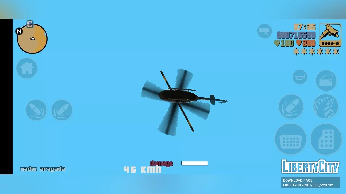 Возможность использовать летательные средства (Moblie Version) / GTA 3 (iOS, Android)