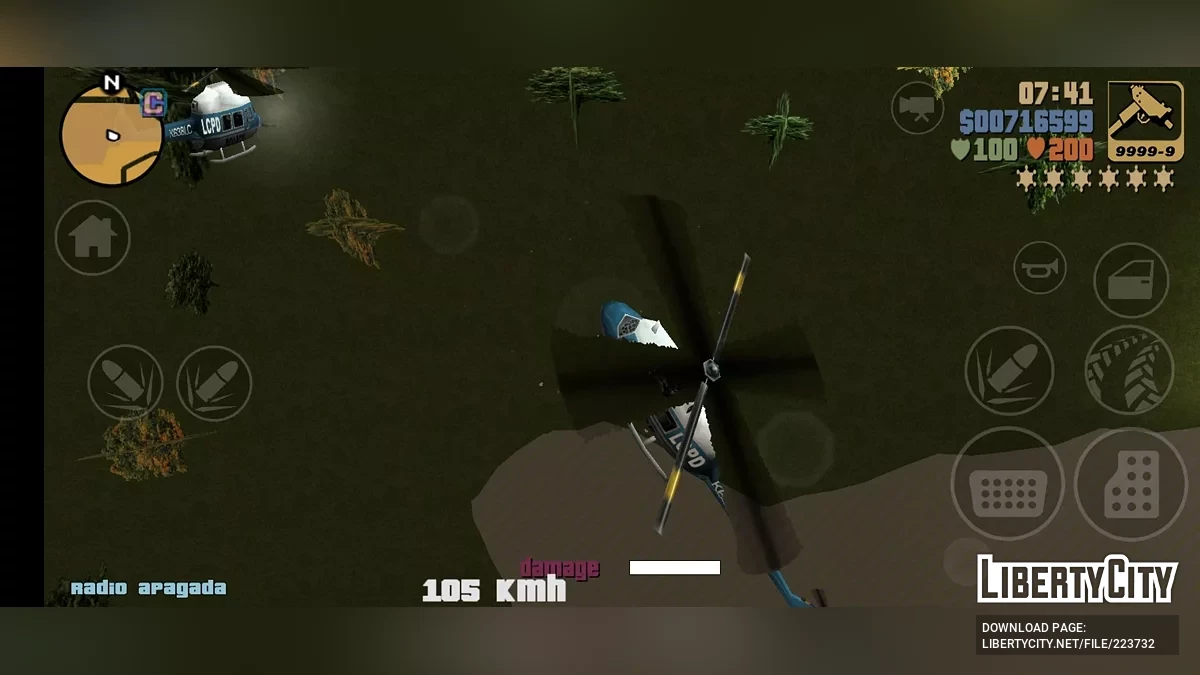 Возможность использовать летательные средства (Moblie Version) / GTA 3 (iOS, Android)