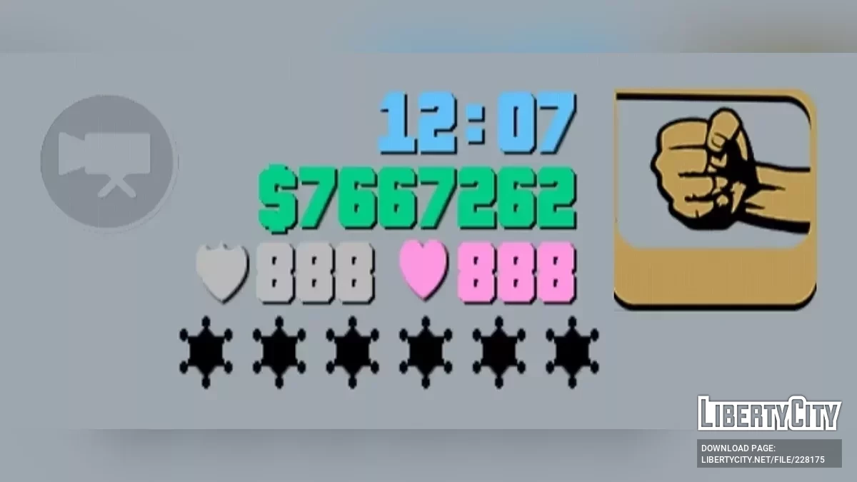 Цвет HUD Вайс-Сити / GTA 3 (iOS, Android)