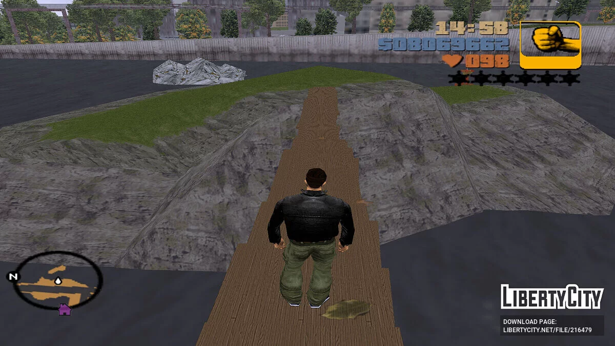 Деревянный мост на недоступный Остров / GTA 3