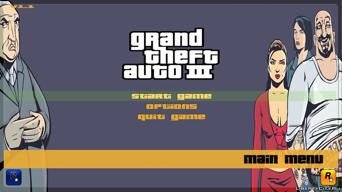 Скачать GTA III HD Menu (16:9) для GTA 3