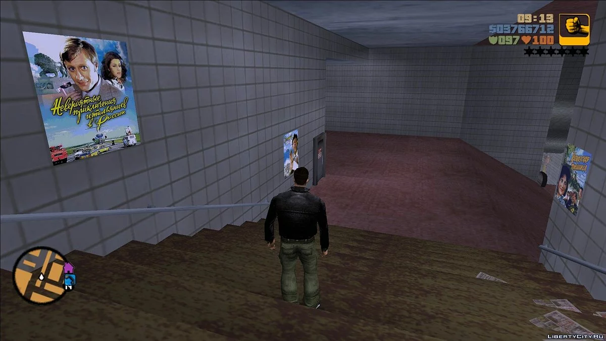 Постеры в метро на тему советских комедий / GTA 3