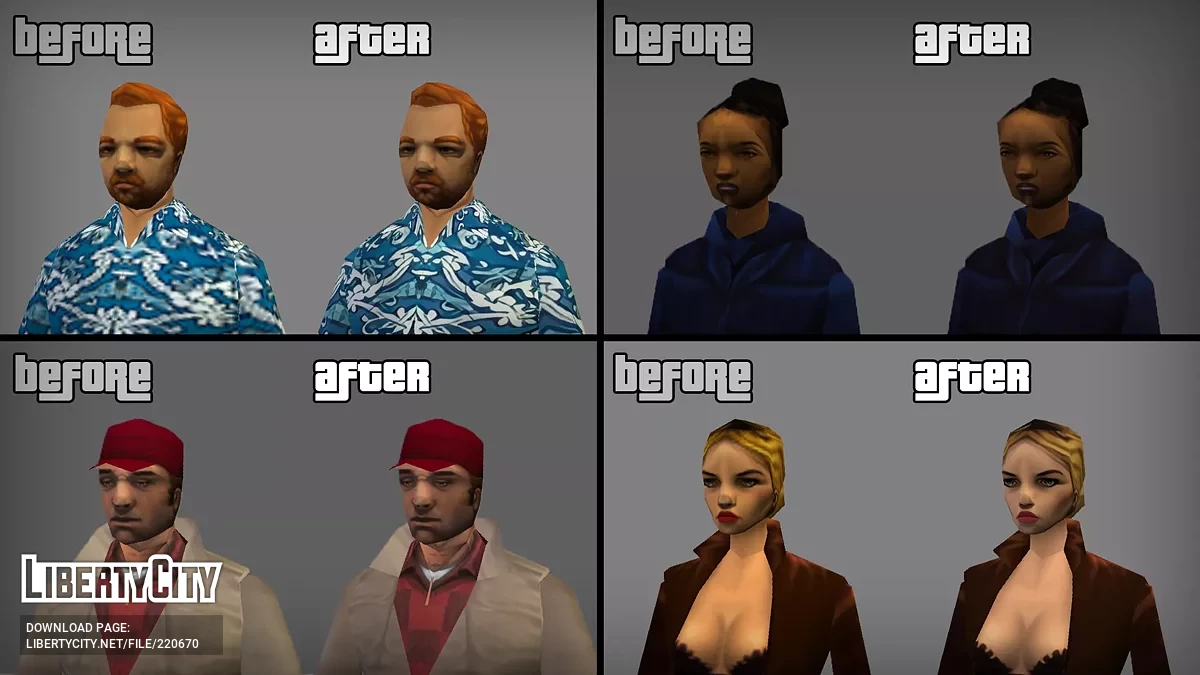 Улучшенные текстуры пешеходов / GTA 3