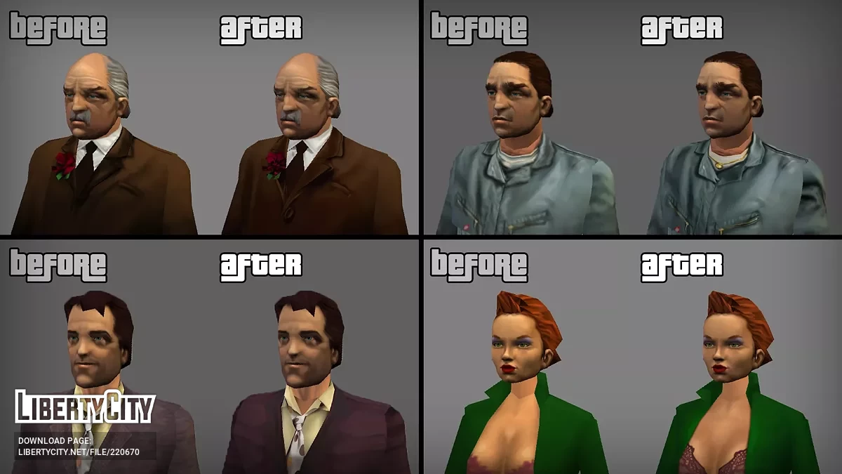 Улучшенные текстуры пешеходов / GTA 3