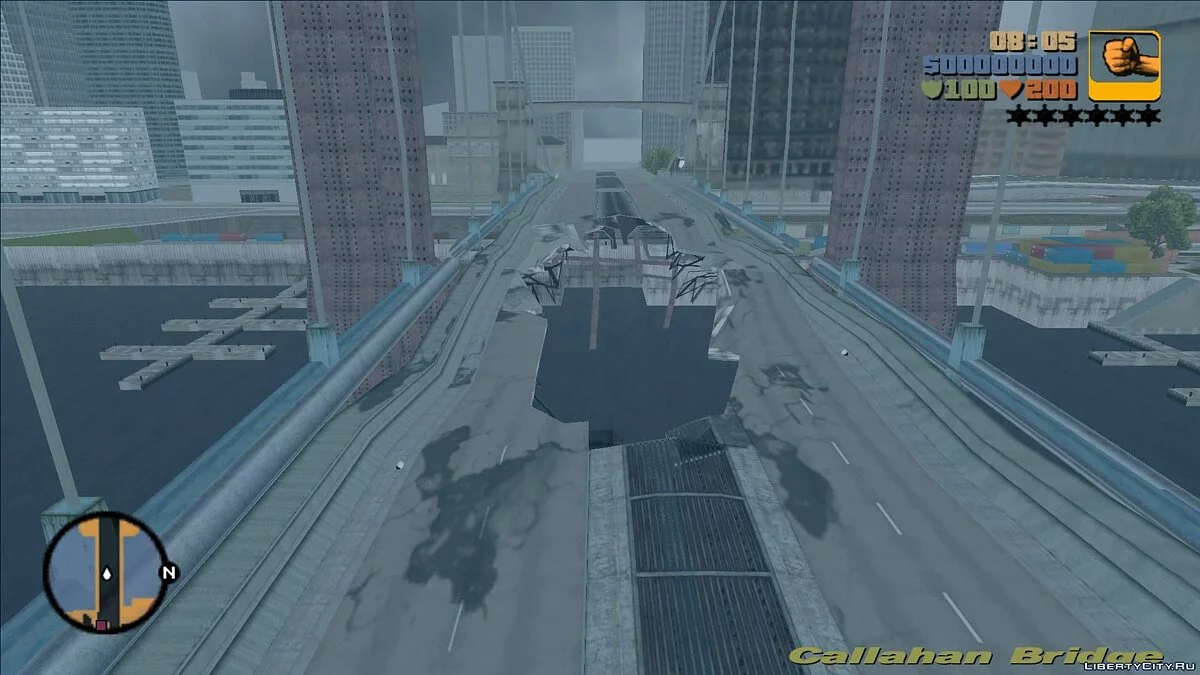 Новая модель разрушенного моста "Каллахан" / GTA 3