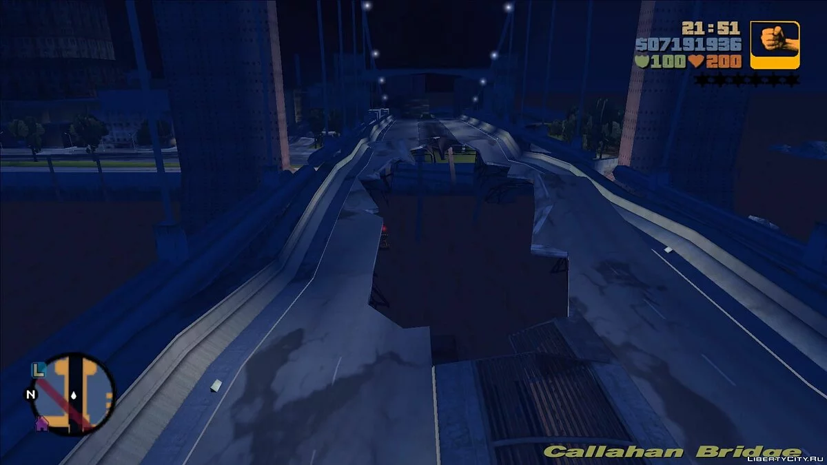 Новая модель разрушенного моста "Каллахан" / GTA 3
