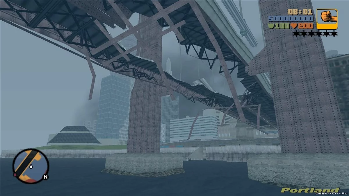 Новая модель разрушенного моста "Каллахан" / GTA 3