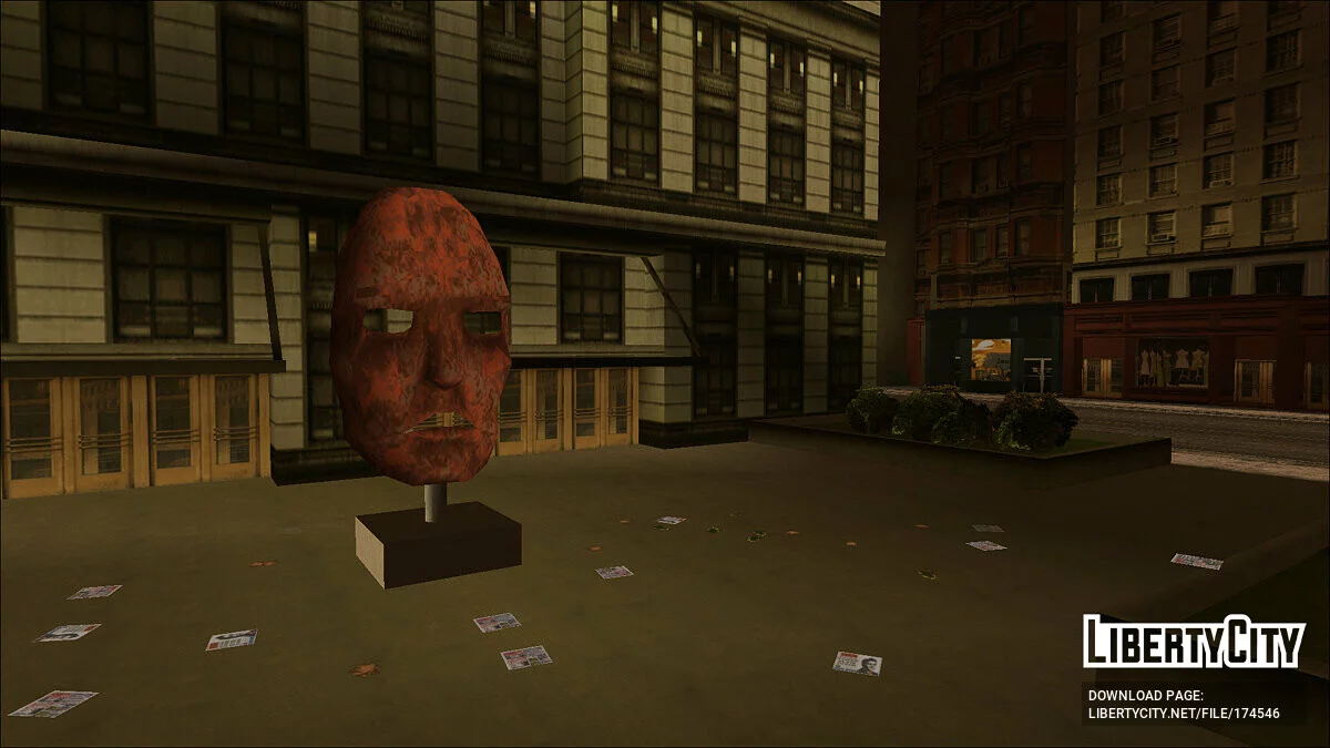 Статуя лица на подставке / GTA 3