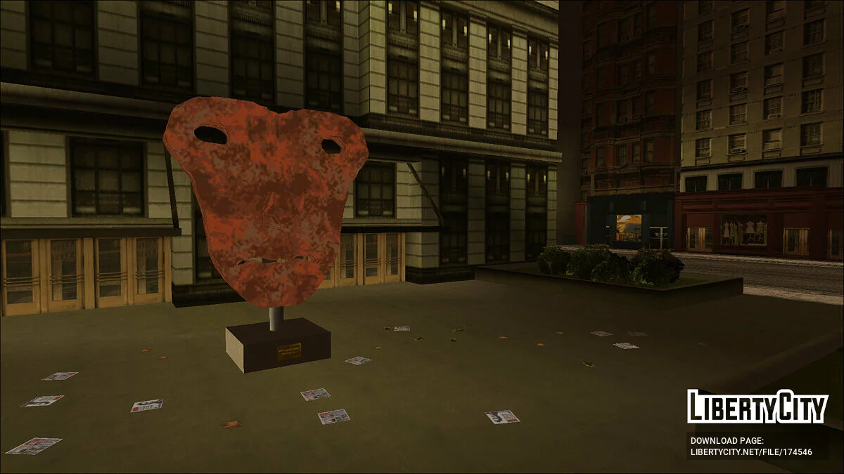 Статуя лица на подставке / GTA 3