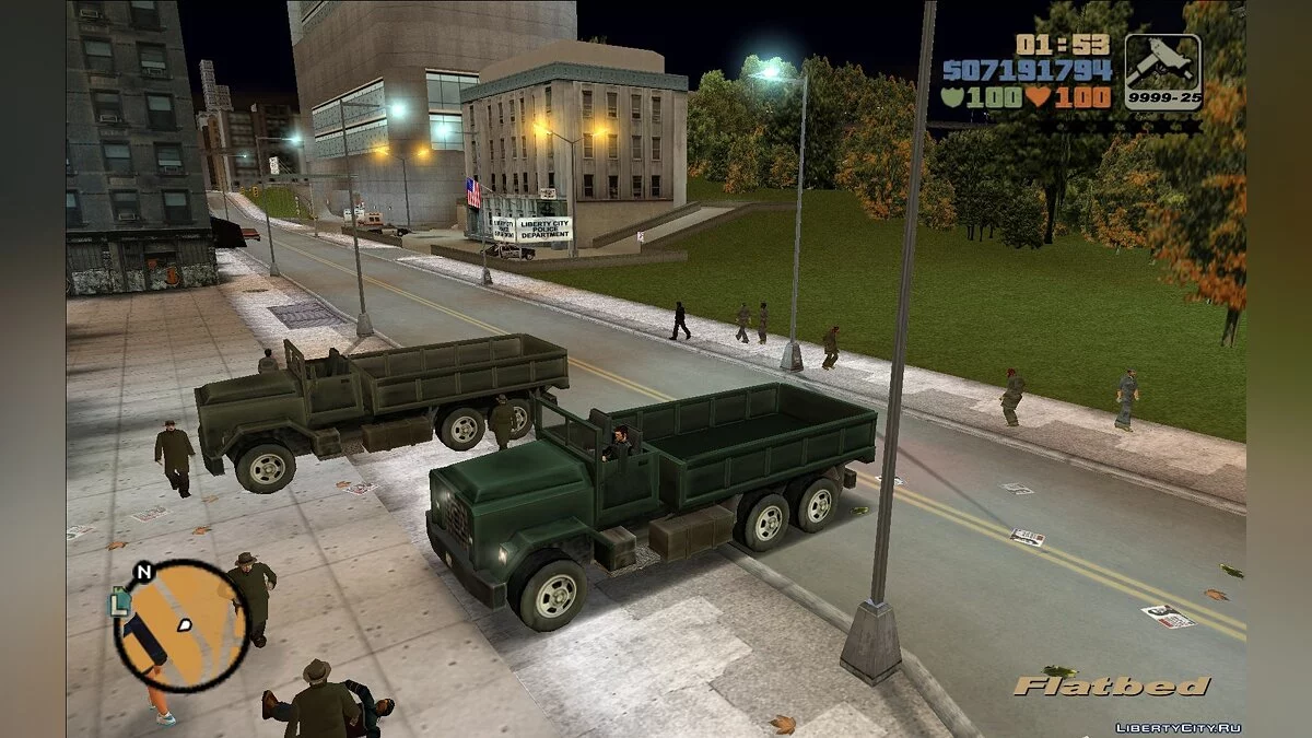 Перекрашиваемый Securica, Flatbed и Barracks / GTA 3