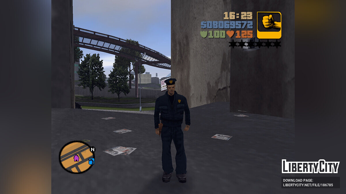 Полицейская одежда для Клода для GTA 3 - Картинка #3
