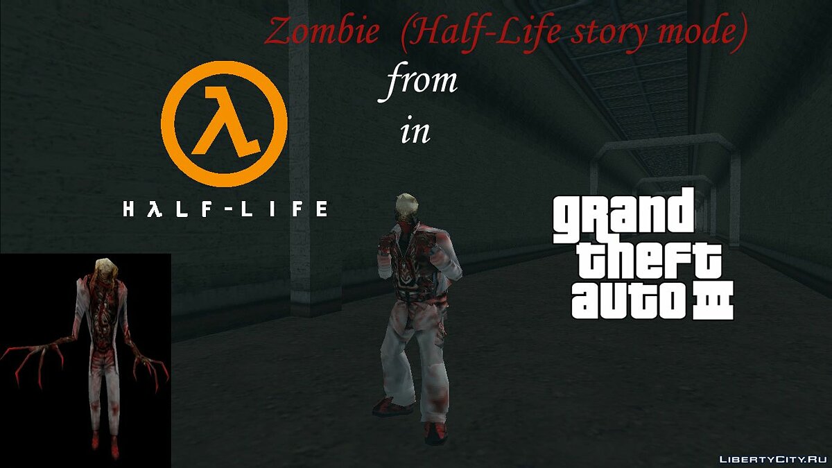 Скачать Зомби из Half-Life (1998) для GTA 3