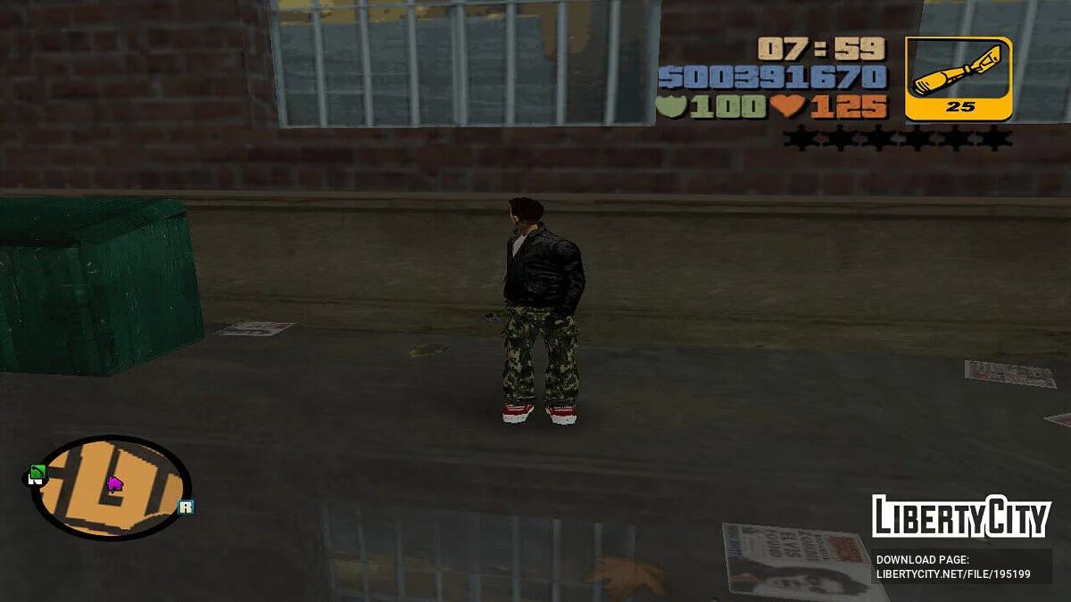 Клод в камуфляжных штанах / GTA 3