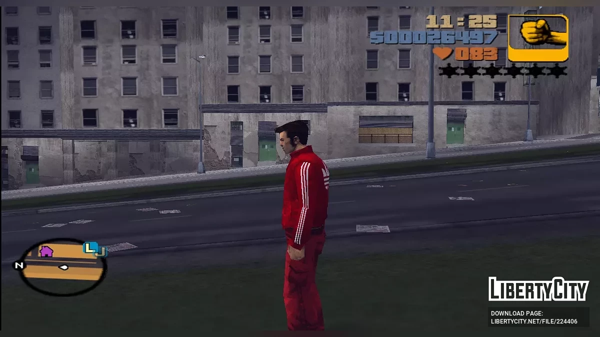 Красный спортивный костюм Adidas / GTA 3