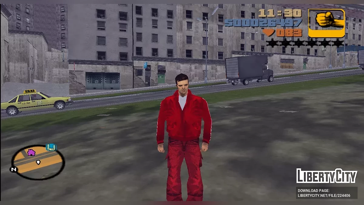 Красный спортивный костюм Adidas / GTA 3