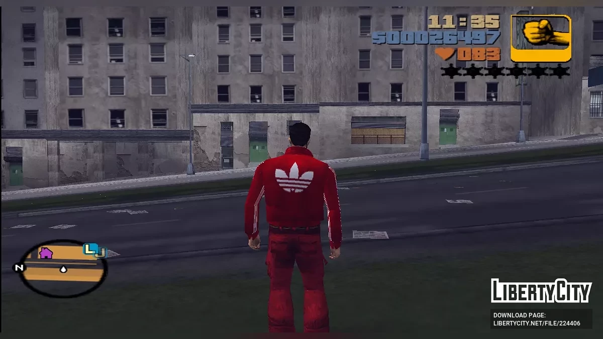 Красный спортивный костюм Adidas / GTA 3