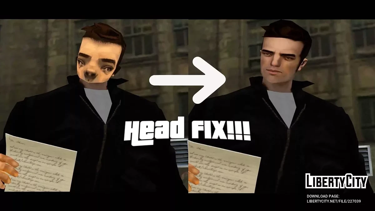 Исправление головы обновленной модели Клода для кинематиков / GTA 3