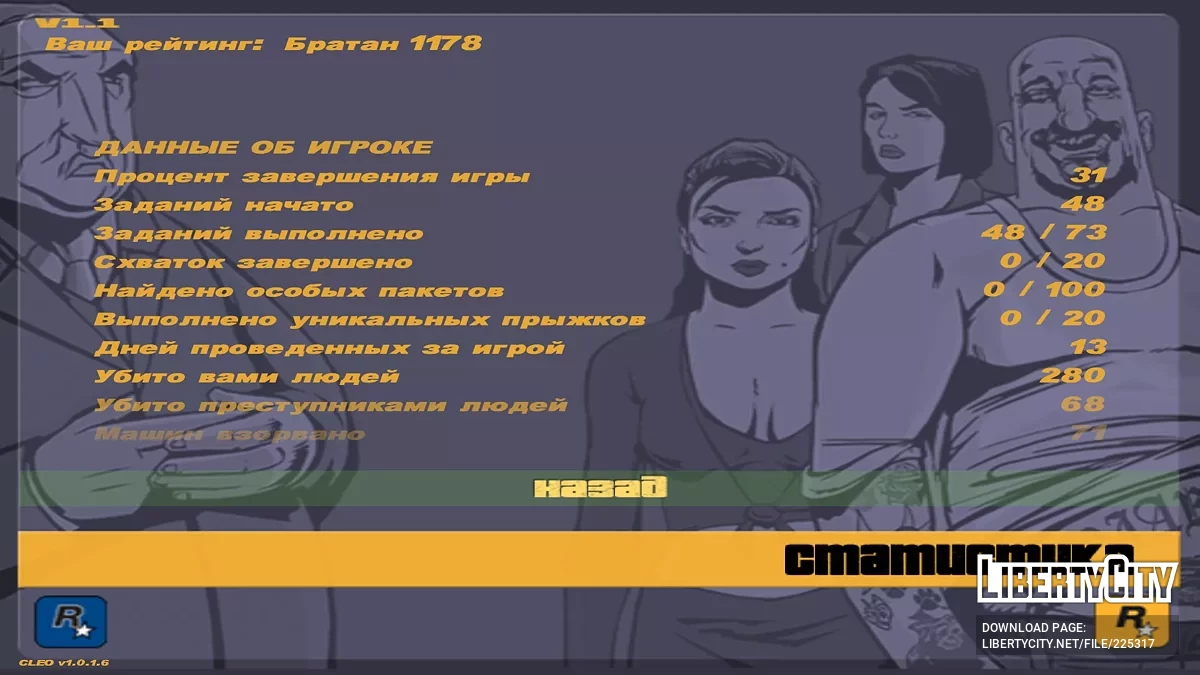 31.17% - Пройден только сюжет / GTA 3