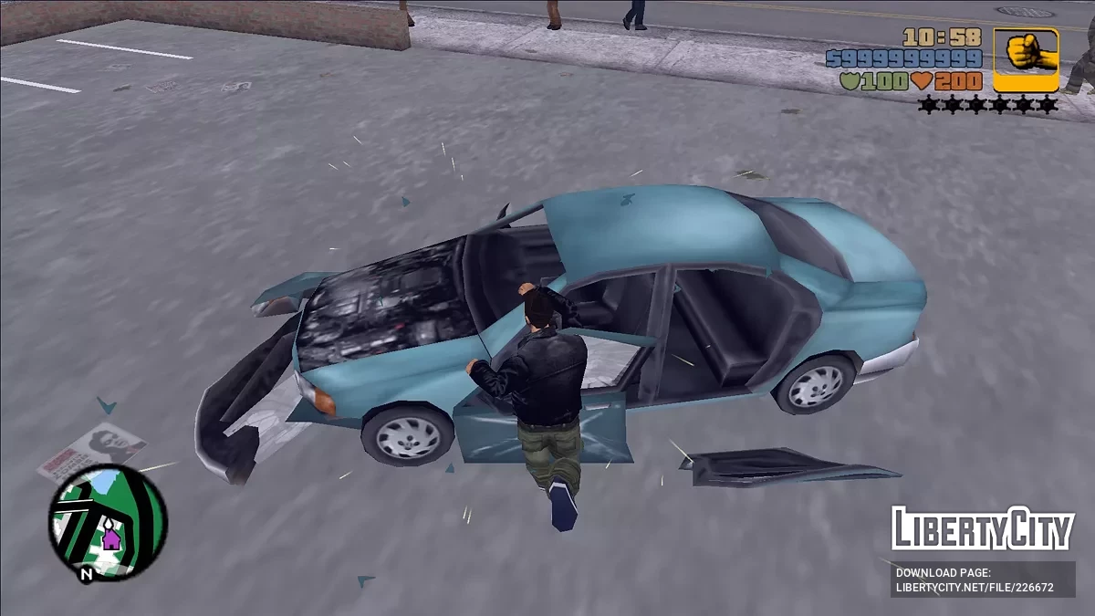 Возможность ломать машину в ближнем бою / GTA 3