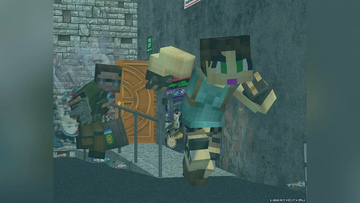 Люди в стиле Minecraft / GTA 3