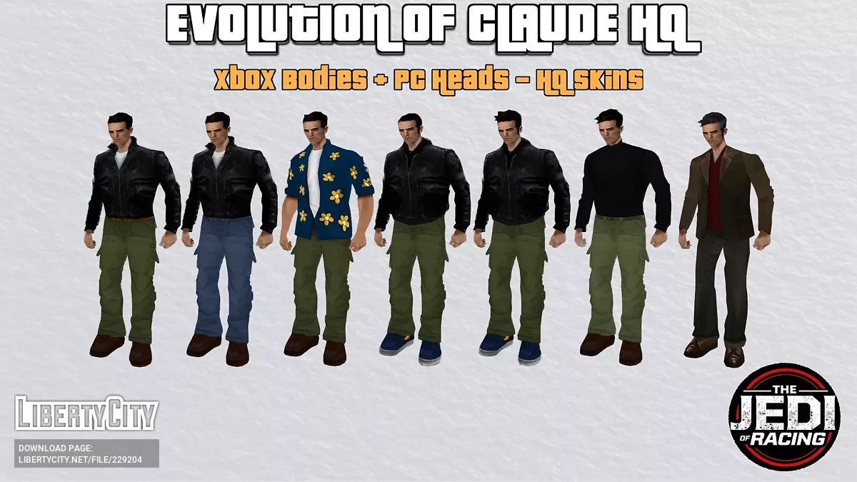 Эволюция Клода – Fusion Skins HQ / GTA 3