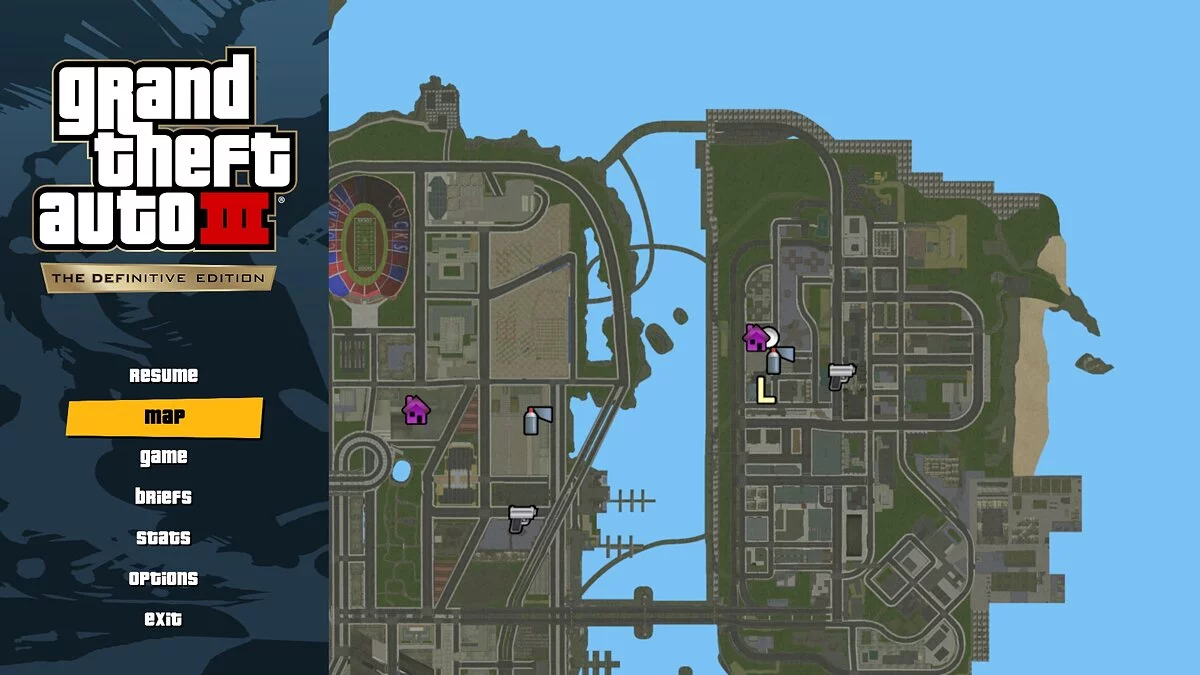 HD карта «со спутника» / GTA 3: The Definitive Edition
