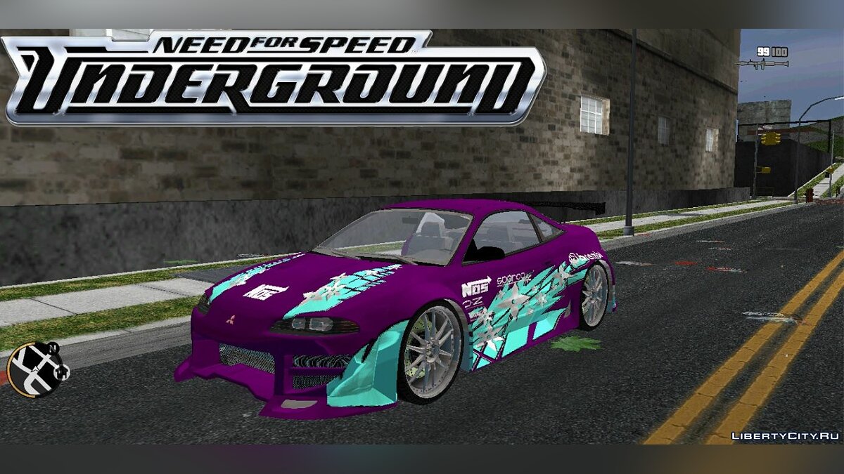 Скачать Mitsubishi Eclipse Motors из Need for Speed Underground для GTA 3  (iOS, Android)