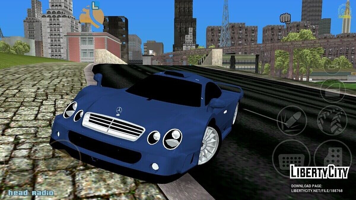 Скачать Mercedes-Benz CLK GTR 1998 Strassenversion для GTA 3 (iOS, Android)