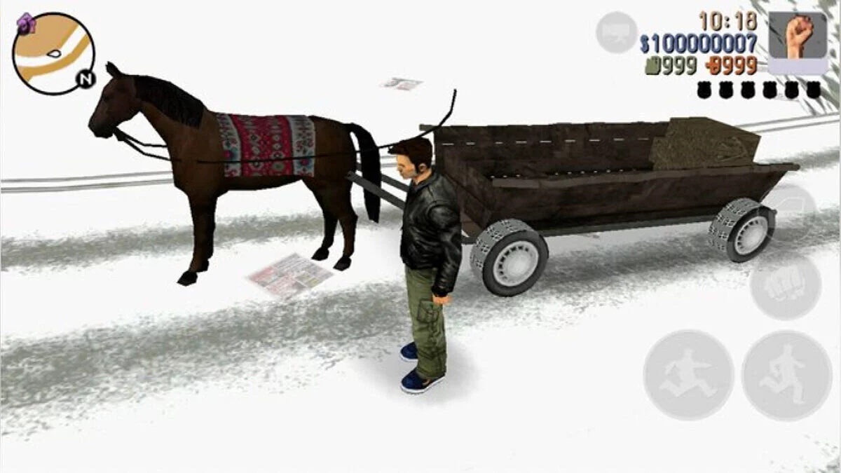 Повозка с лошадью / GTA 3 (iOS, Android)