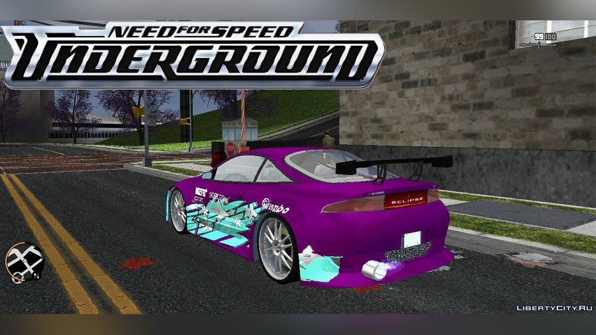 Mitsubishi Eclipse Motors из Need for Speed Underground  для GTA 3 (iOS, Android) - Картинка #4