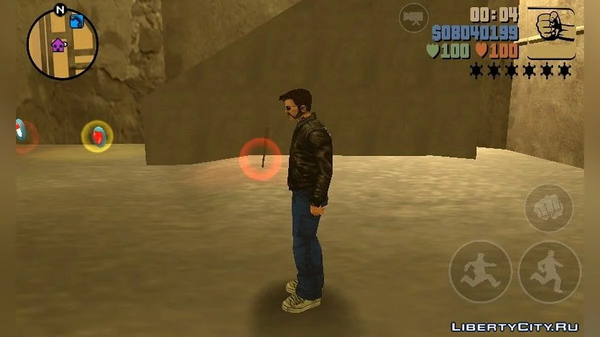 Клод в кожаной куртке и очках / GTA 3 (iOS, Android)