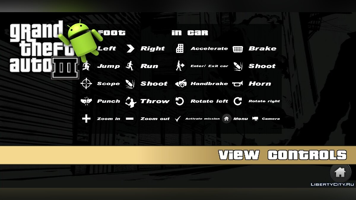 GTA SA Buttons for GTA III Android V2 для GTA 3 (iOS, Android) - Картинка #1