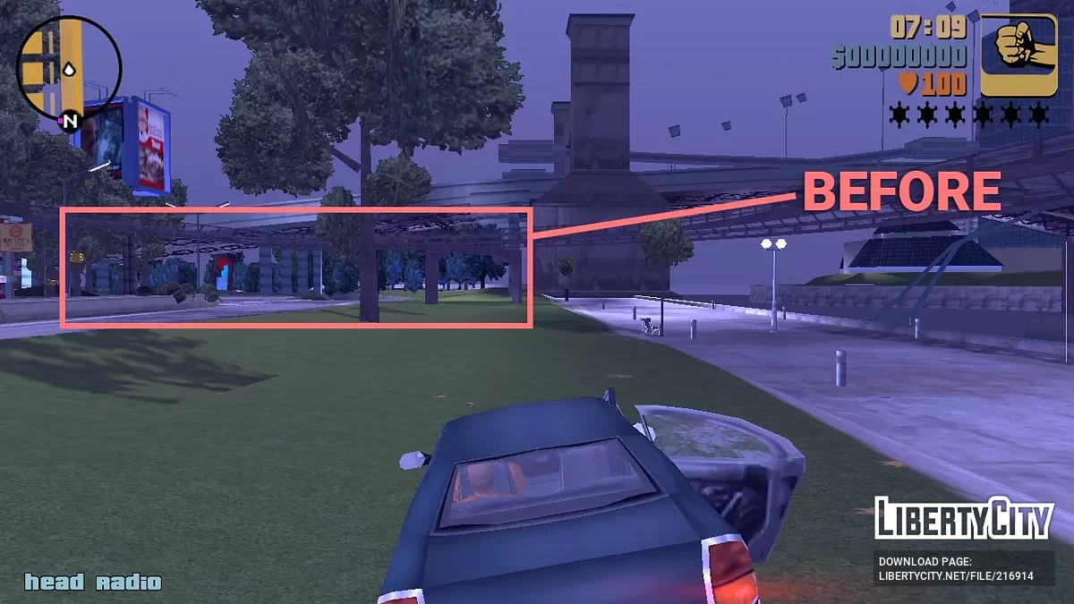 Фикс синих деревьев / GTA 3 (iOS, Android)