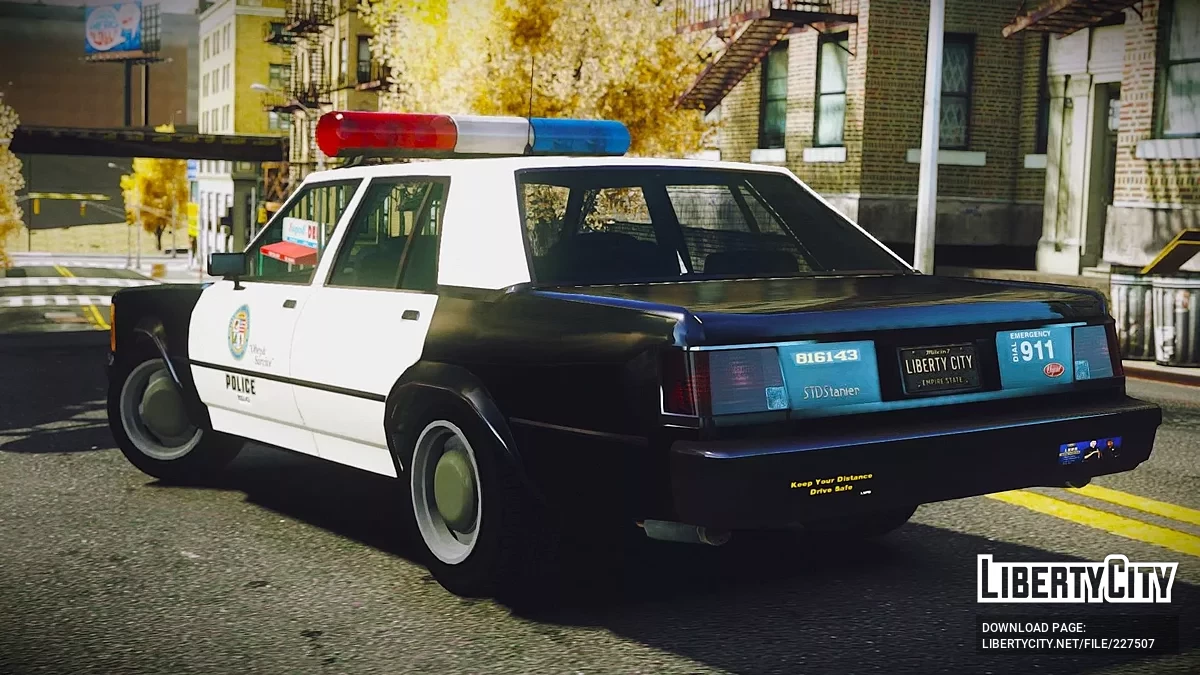 1989 Vapid STD Stanier Police [Addon  Moving Steering Wheel  LQ] / GTA 4