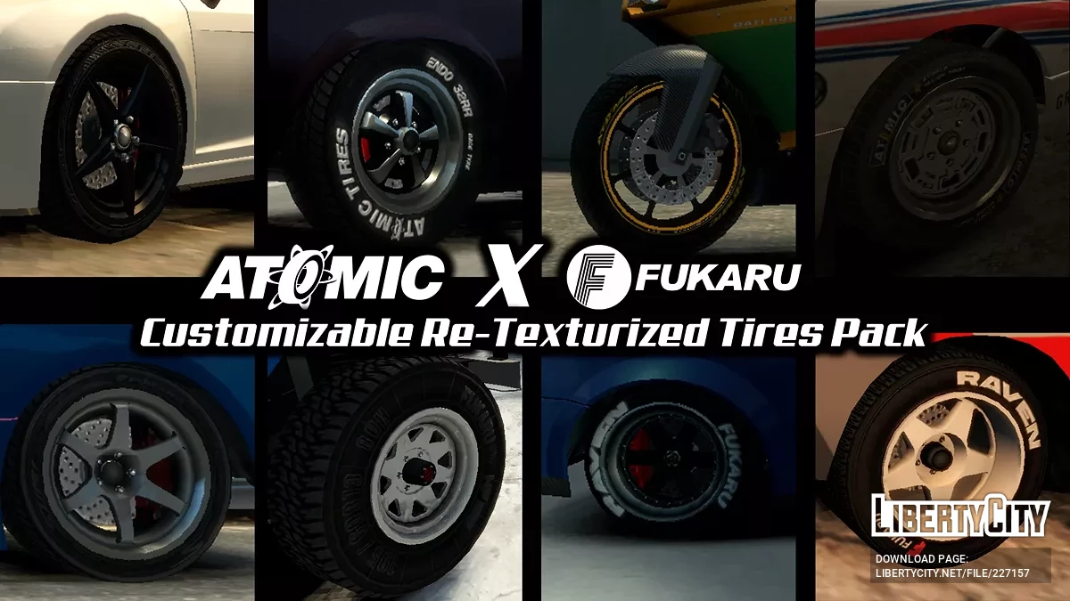 Сборник ретекстур шин Atomic и Fukaru / GTA 4