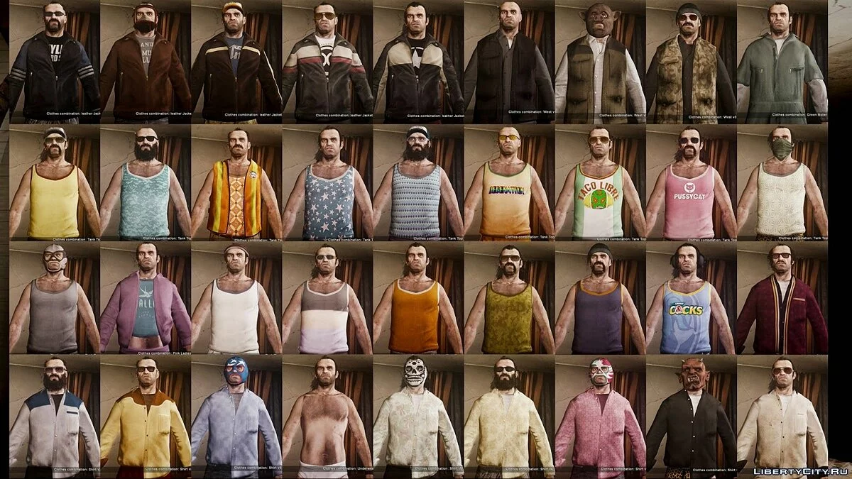 Тревор из GTA 5 со всей одеждой / GTA 4