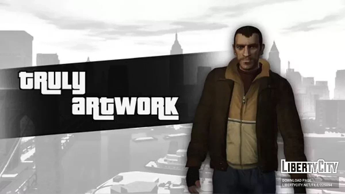 Полноценно переданный образ Нико Беллика с артворков / GTA 4