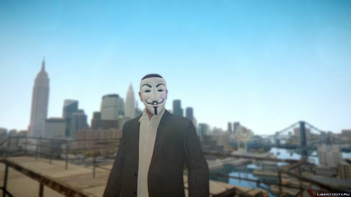Guy Fawkes mask for GTA 4 - Картинка #3