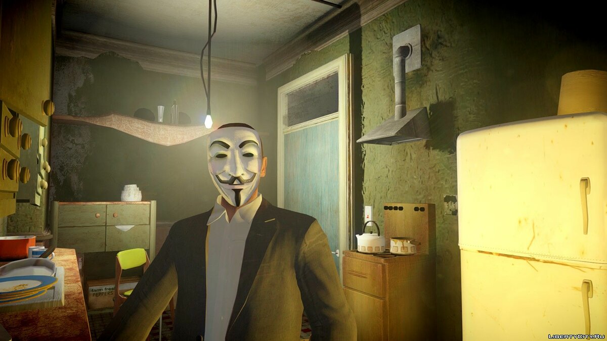 Guy Fawkes mask for GTA 4 - Картинка #2