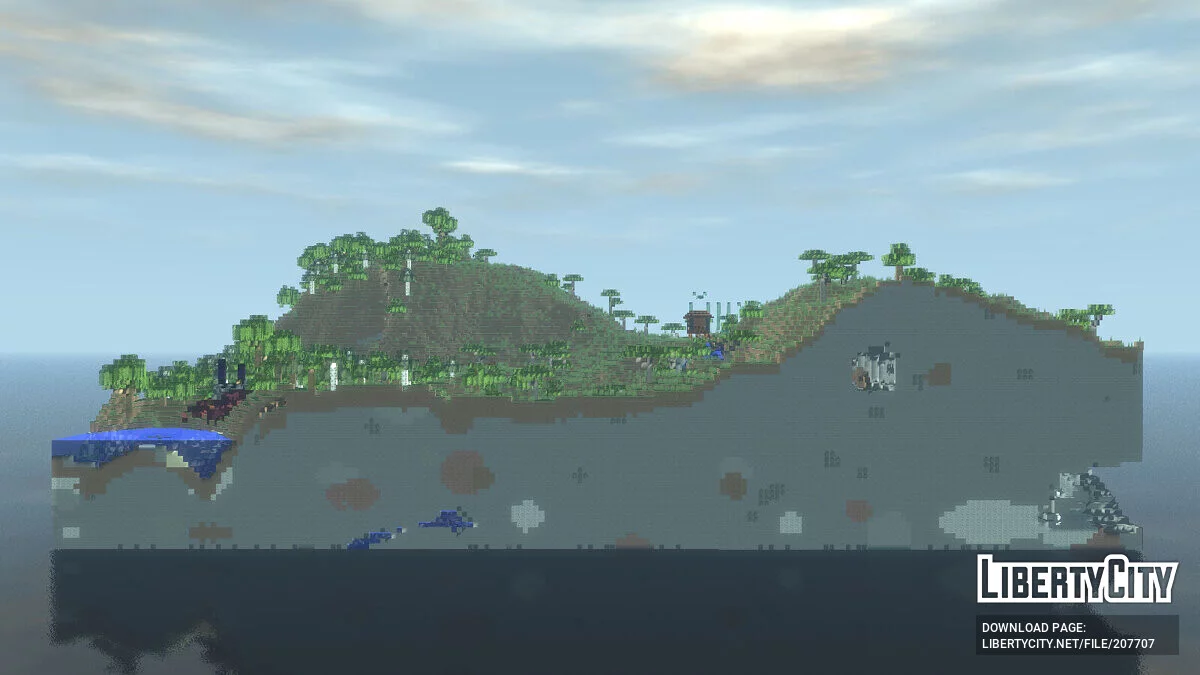 Кусок острова из Майнкрафта 1.20.4 / GTA 4