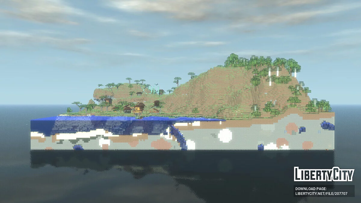 Кусок острова из Майнкрафта 1.20.4 / GTA 4