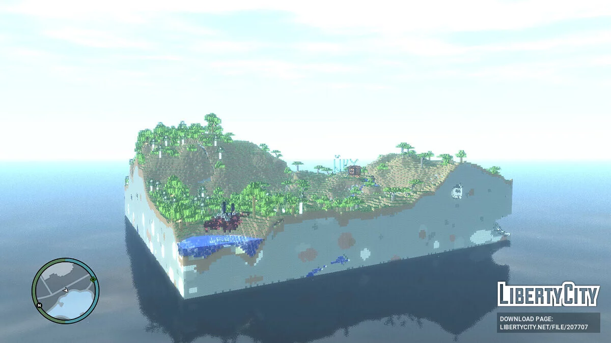 Кусок острова из Майнкрафта 1.20.4 / GTA 4
