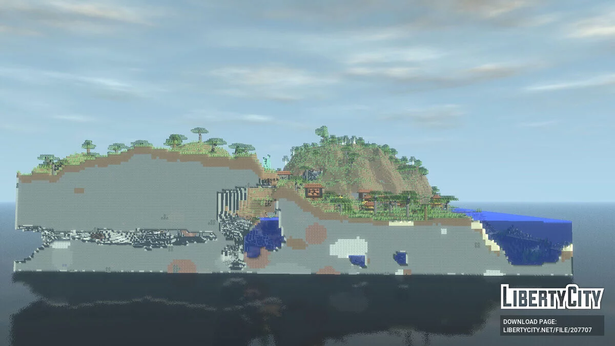 Кусок острова из Майнкрафта 1.20.4 / GTA 4
